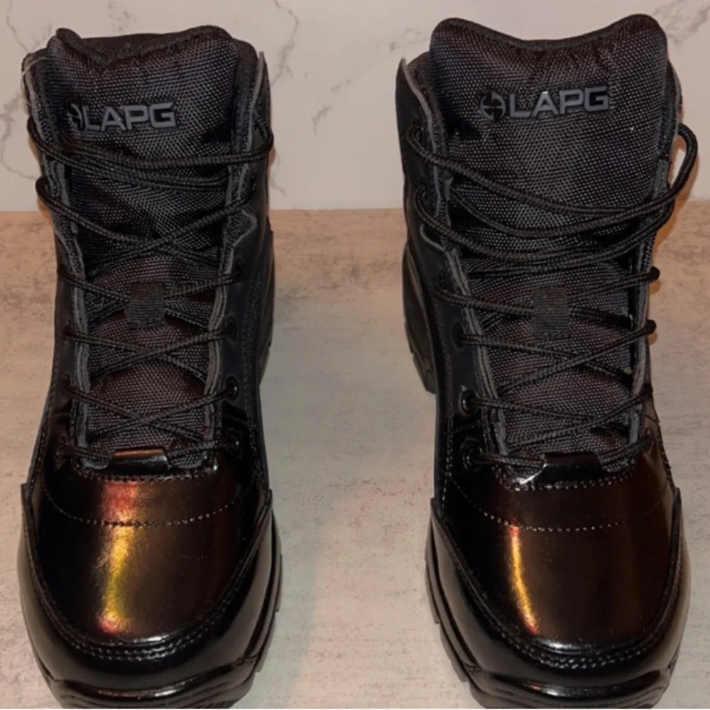 MENS NWT LA Police Gear Black Boots - Picture 3 of 8